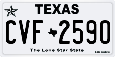 TX license plate CVF2590