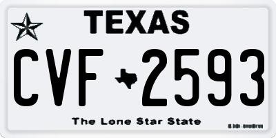 TX license plate CVF2593