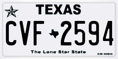 TX license plate CVF2594