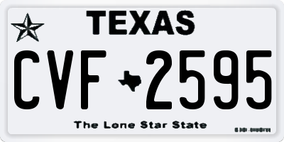 TX license plate CVF2595