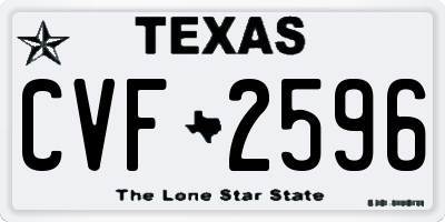 TX license plate CVF2596
