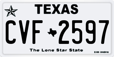 TX license plate CVF2597