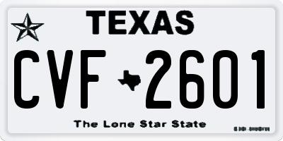 TX license plate CVF2601
