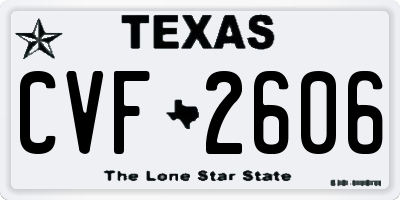 TX license plate CVF2606