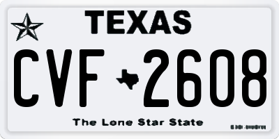 TX license plate CVF2608