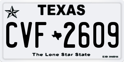 TX license plate CVF2609