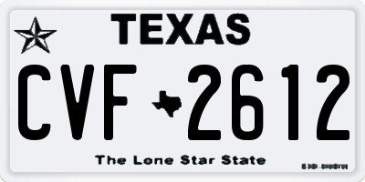 TX license plate CVF2612