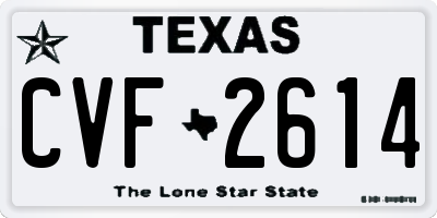 TX license plate CVF2614