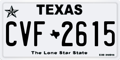 TX license plate CVF2615