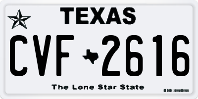 TX license plate CVF2616