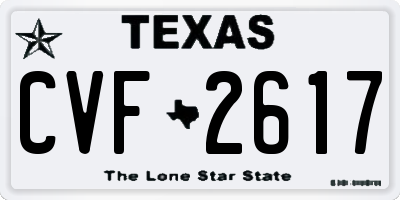 TX license plate CVF2617