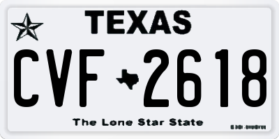 TX license plate CVF2618