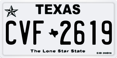 TX license plate CVF2619