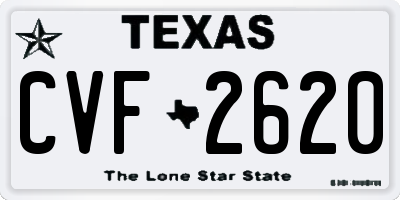 TX license plate CVF2620