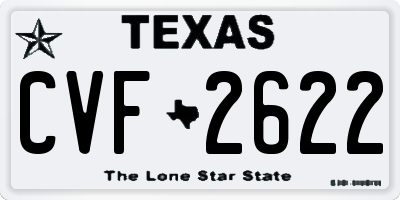 TX license plate CVF2622