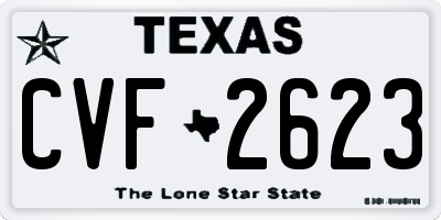 TX license plate CVF2623