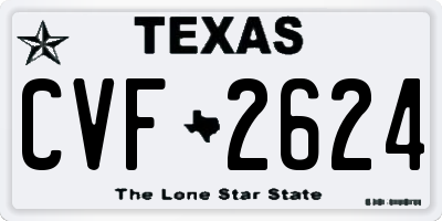 TX license plate CVF2624
