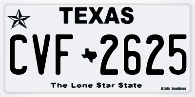 TX license plate CVF2625