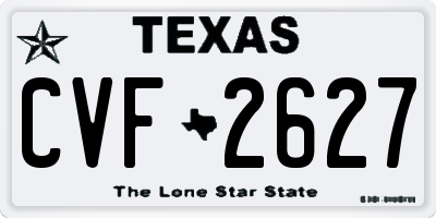 TX license plate CVF2627