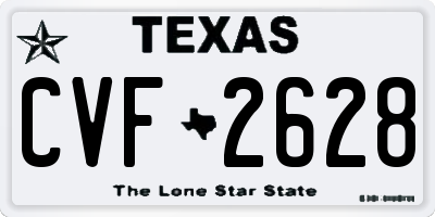 TX license plate CVF2628