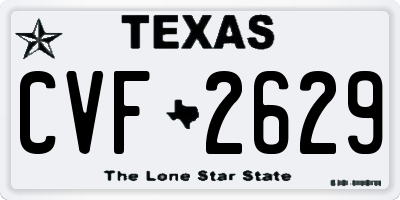 TX license plate CVF2629
