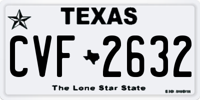 TX license plate CVF2632