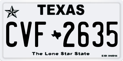 TX license plate CVF2635