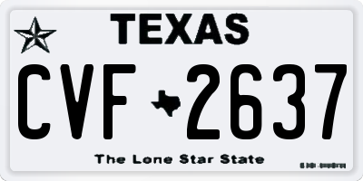 TX license plate CVF2637