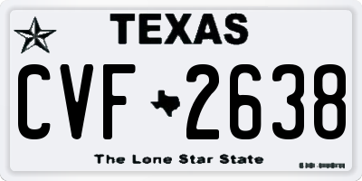 TX license plate CVF2638