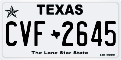 TX license plate CVF2645