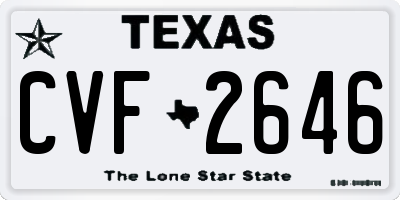 TX license plate CVF2646