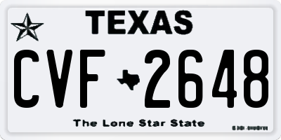 TX license plate CVF2648