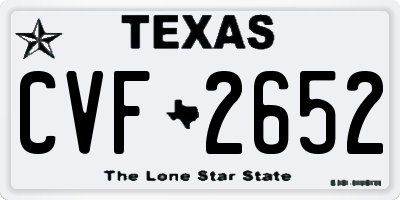 TX license plate CVF2652