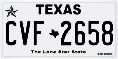 TX license plate CVF2658