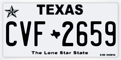 TX license plate CVF2659