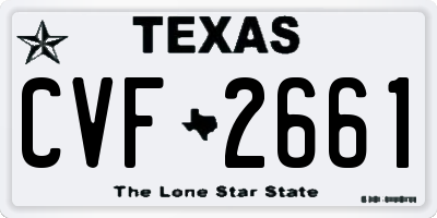 TX license plate CVF2661