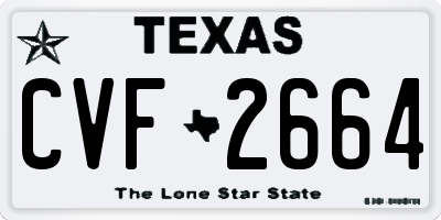 TX license plate CVF2664