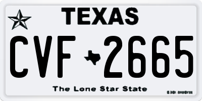 TX license plate CVF2665