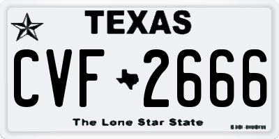 TX license plate CVF2666