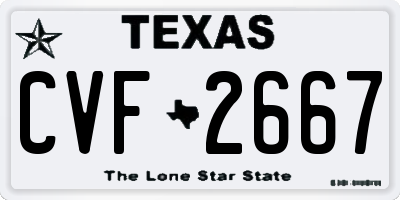 TX license plate CVF2667