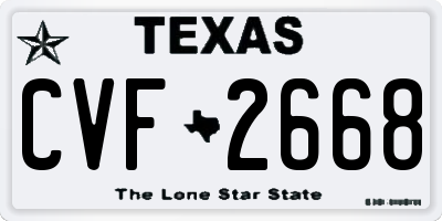 TX license plate CVF2668
