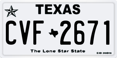 TX license plate CVF2671