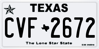 TX license plate CVF2672