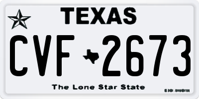 TX license plate CVF2673