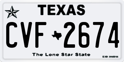 TX license plate CVF2674