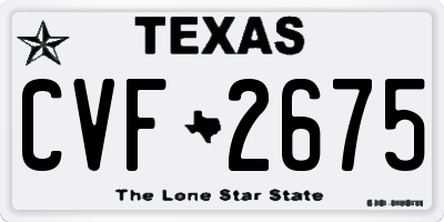 TX license plate CVF2675