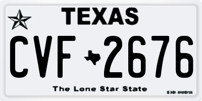 TX license plate CVF2676