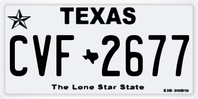 TX license plate CVF2677
