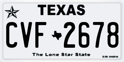 TX license plate CVF2678