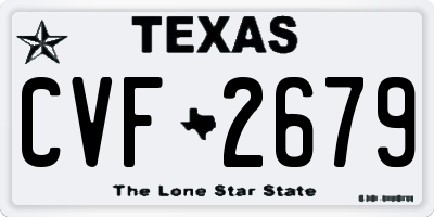 TX license plate CVF2679
